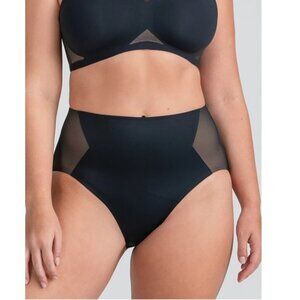 Honeylove CrossOver Brief 2X Runway Black Nude Lycra Mesh Underwear